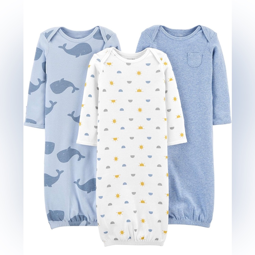 Simple Joys by Carter's Baby Boys' Cotton Sleeper Gown, Pack of 3